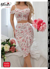 🌸 Blanco Lingerie – Code 610  Turn heads with this romantic and feminine two-piece floral lounge set from Blanco Lingerie.
