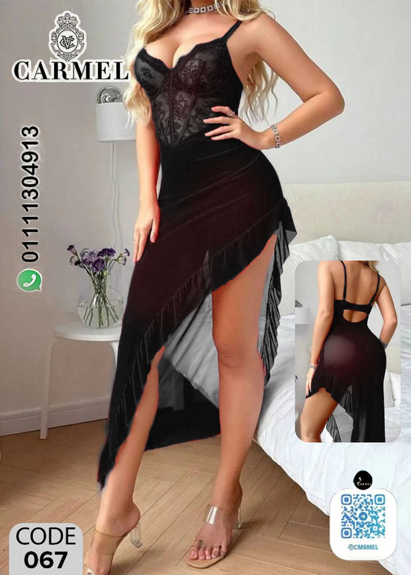 💜 Elegant Lace Nightdress – Code 067