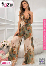 Homewear – Floral Wide-Leg Set | Code 376