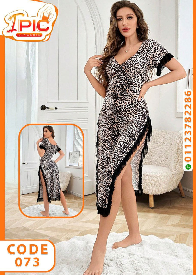 🔥 Leopard Print Nightgown – Code 073 🔥