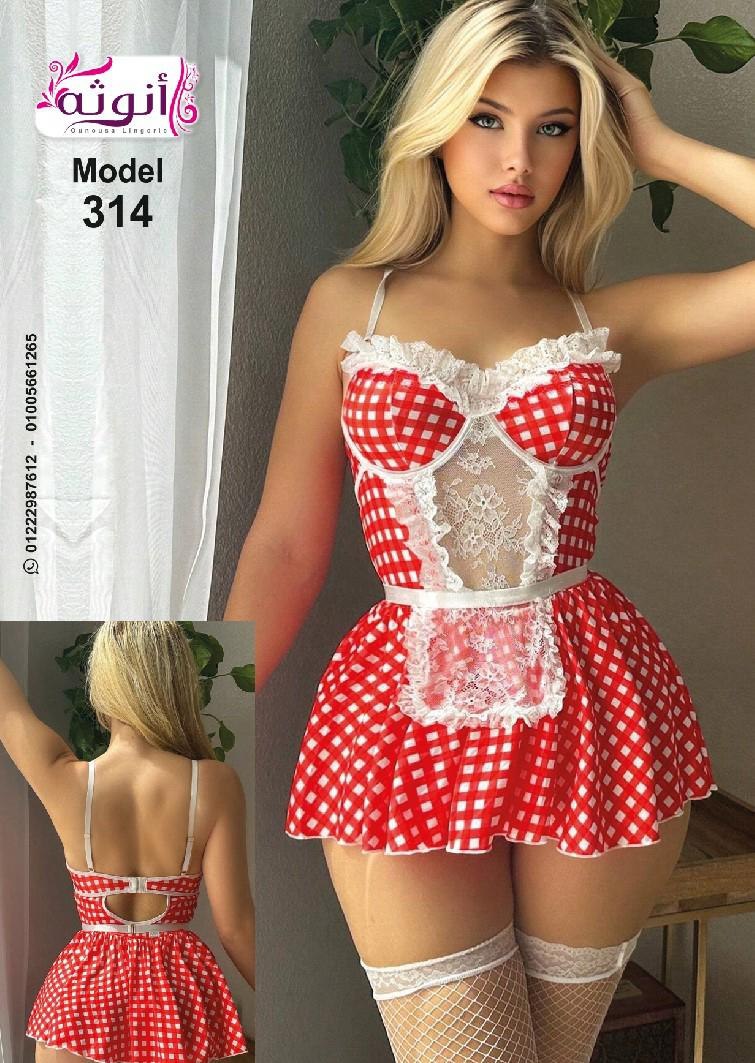 Playful red and sexy, the Lingerie Model 314