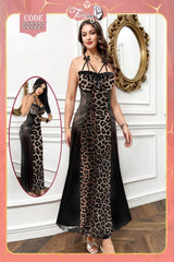 Lingerie – Code 010227 | Leopard Print Long Nightgown (Free Size 50 – 80 kg)