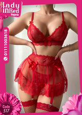 ✨ طقم لانجري دانتيل سكرت شفاف – موديل 517