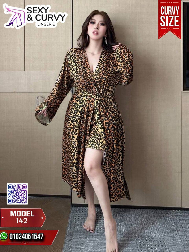 طقم ليوبارد كيرفي مع روب طويل – Model 142 (BIG SIZE)
