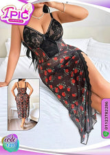 لانجري شيفون مطرّز بالورد – قصة جذابة وانسيابية | CODE 120