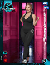 Elegant Black V-Neck Jumpsuit – Slim Fit & Flattering Design