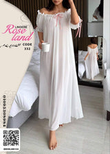 White Flowing Nightgown – Soft, Comfortable & Elegant Homewear
