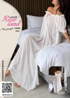 White Flowing Nightgown | قميص نوم أبيض ناعم