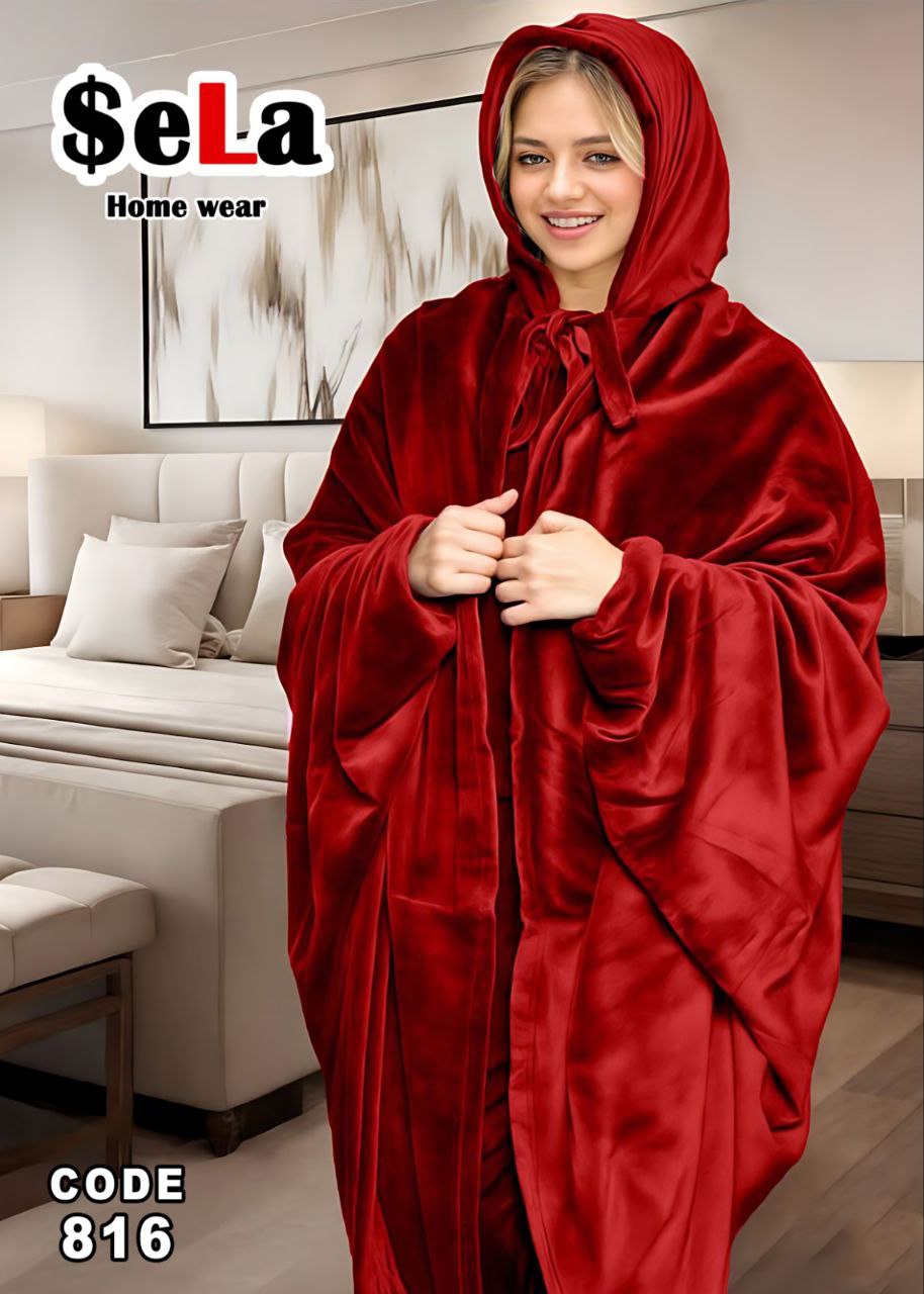 Luxury Velvet Hooded Homewear Blanket – Soft, Warm & Cozy