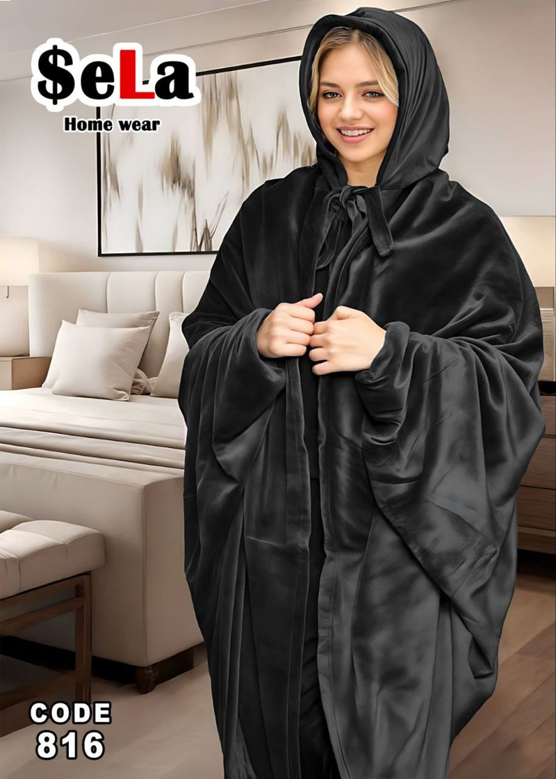 Luxury Velvet Hooded Homewear Blanket – Soft, Warm & Cozy