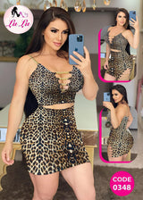 Leopard Chain Cut-Out Dress – Bold & Sexy Look