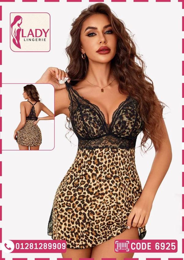 Leopard Lace Babydoll Set