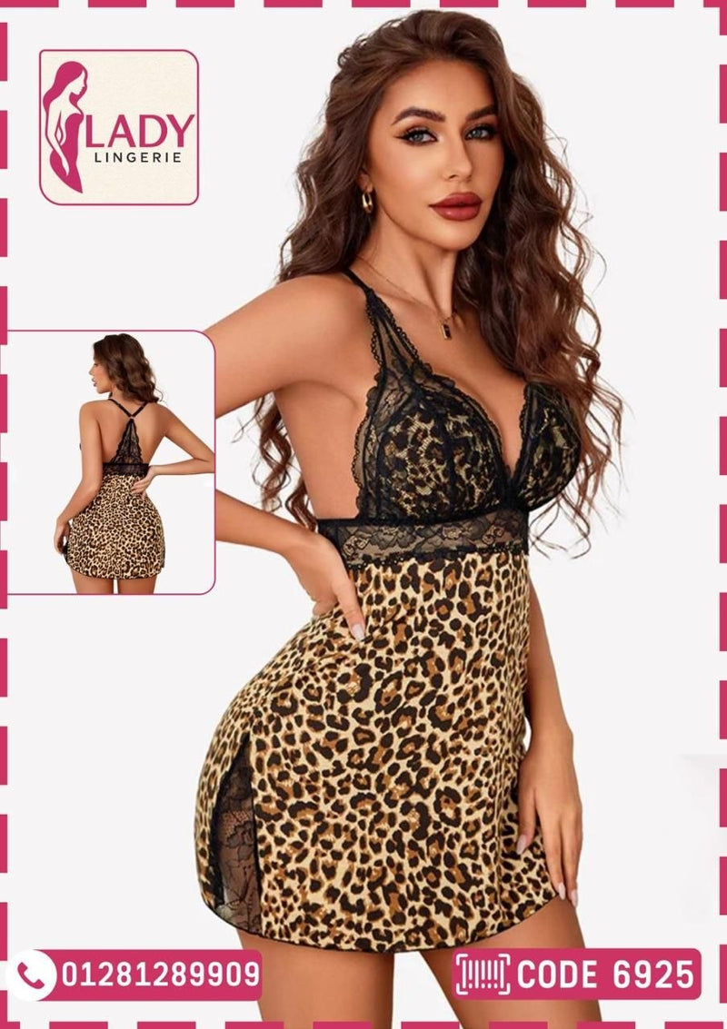 Leopard Lace Babydoll Set