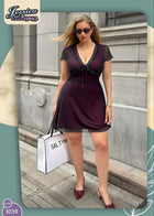 Sheer Plum Lace Babydoll Dress | بيبي دول دانتيل برقوقي شفاف