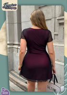Sheer Plum Lace Babydoll Dress | بيبي دول دانتيل برقوقي شفاف