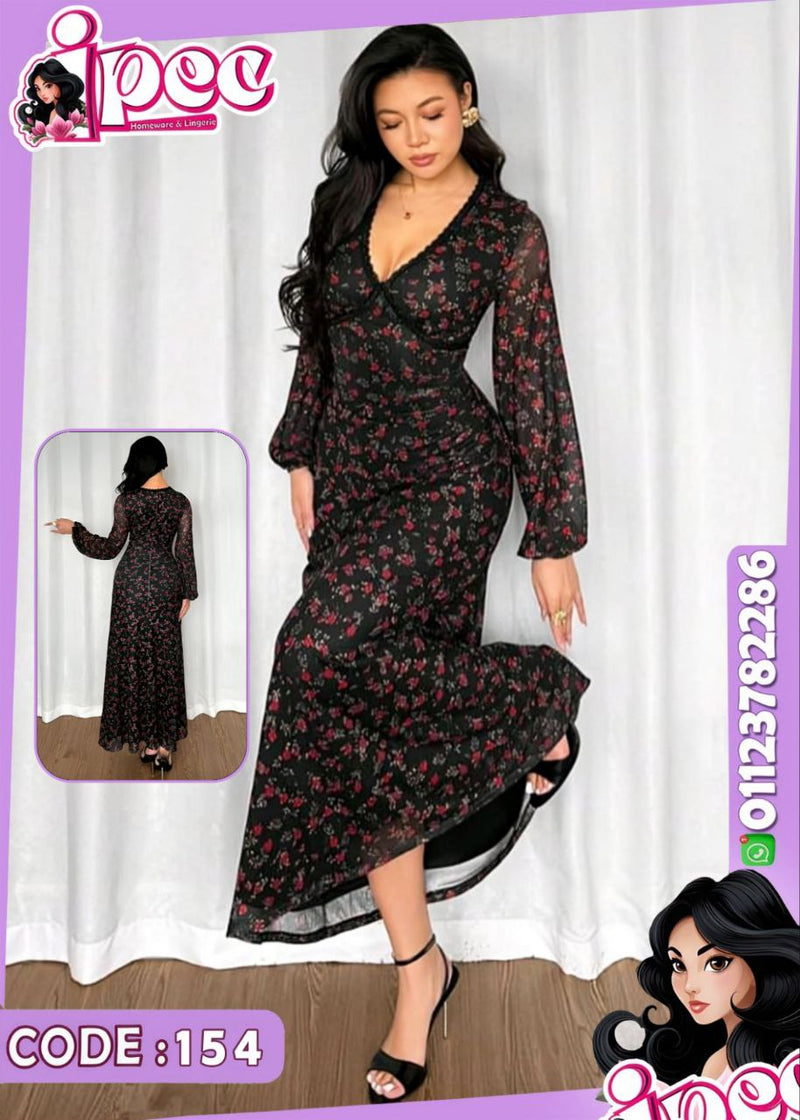 Floral Long Sleeve Maxi Dress