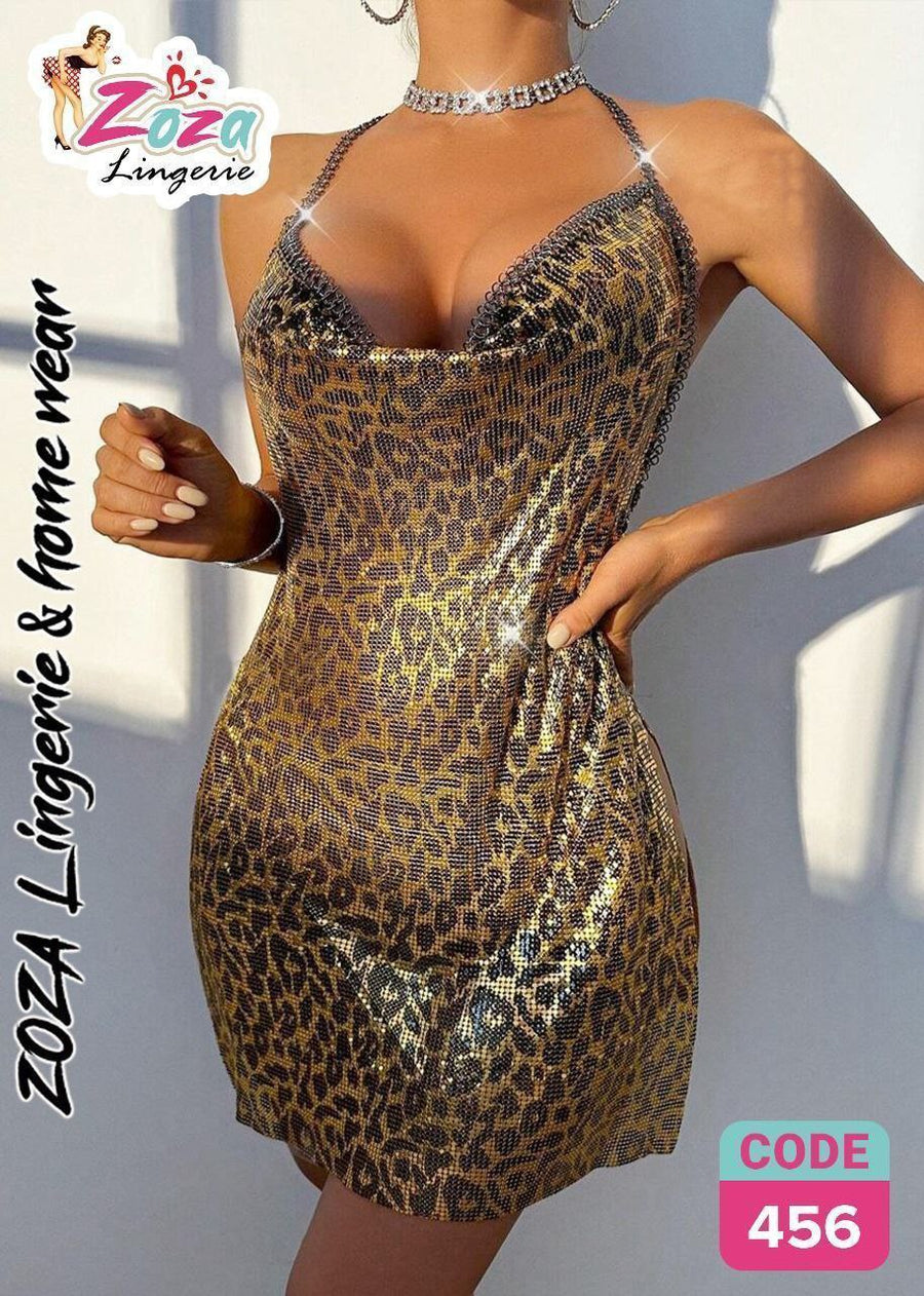 Leopard Shimmer Mini Dress