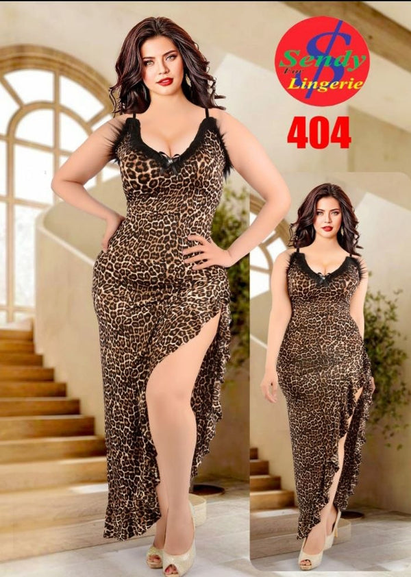 ✨ Leopard Print Maxi Lingerie Dress