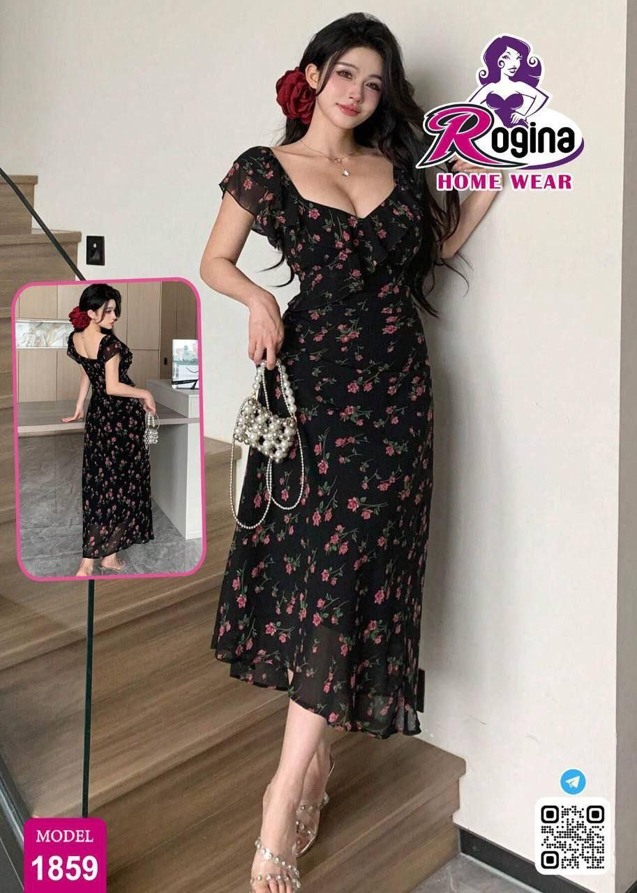 ✨ Floral Maxi Home Dress