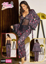 ✨ 3-Piece Floral Nightwear Set