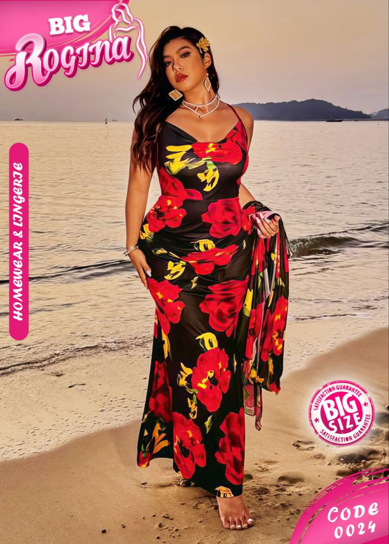 🌹 Floral Beach Glam Set – Big Size