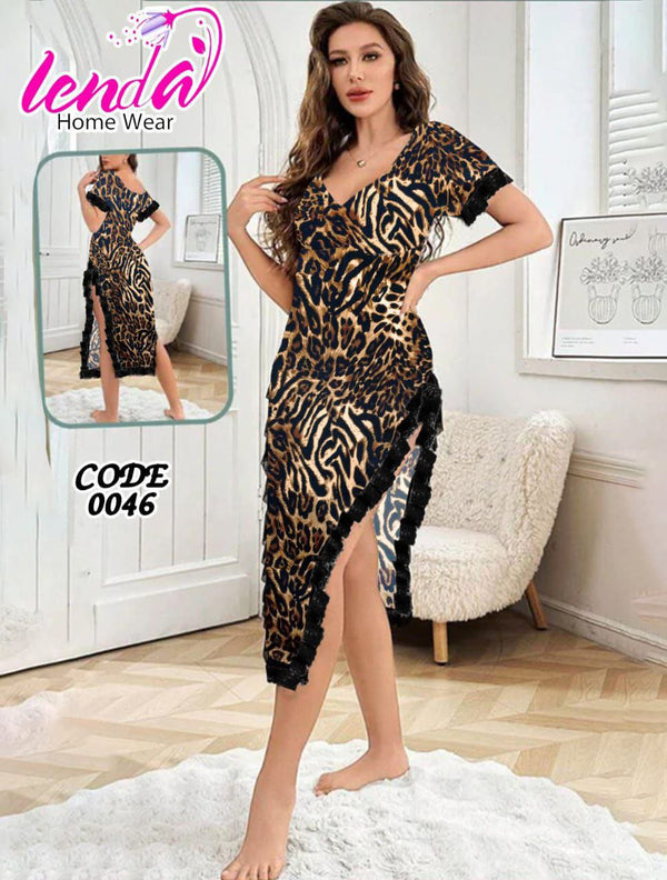 Home Wear leopard print night dress