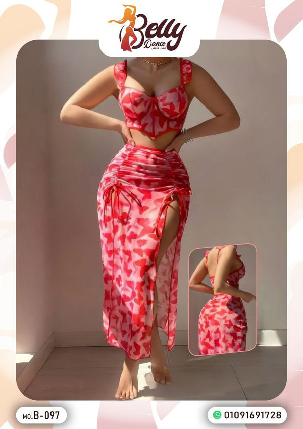 Floral Two-Piece Lingerie Set – Model B-097