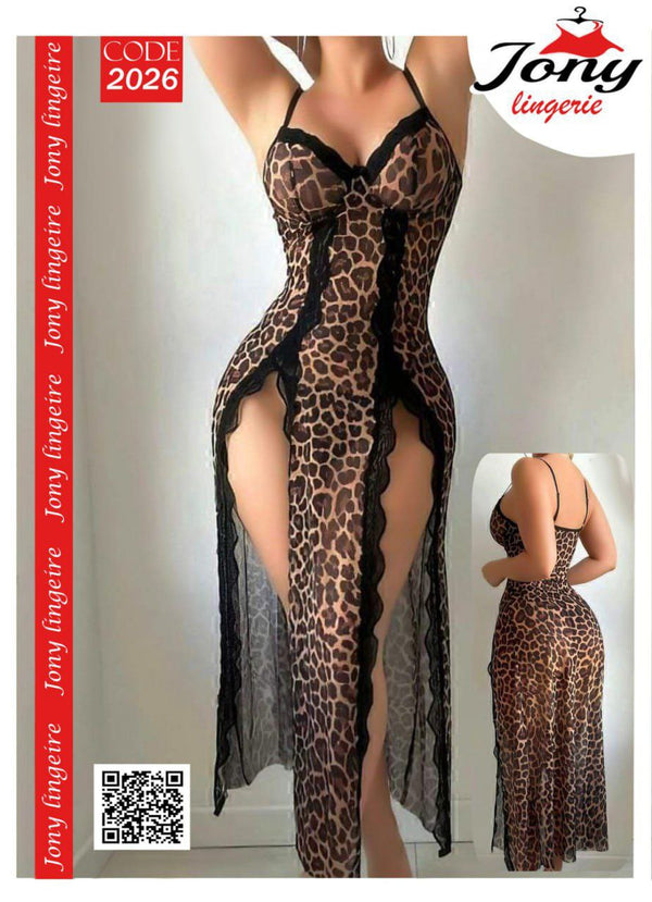 Lingerie Leopard Maxi Dress