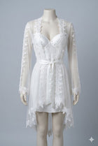 Elegant White Lace Robe Set for Women | Bridal & Honeymoon Nightwear