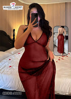 قميص نوم حريمي طويل شفاف بلمعة أنيقة وتصميم مفتوح – كود 0260
