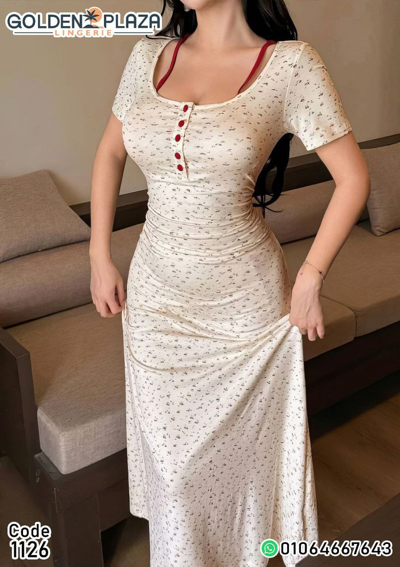 Elegant Maxi Homewear Dress – Women's Comfortable Lounge Dress