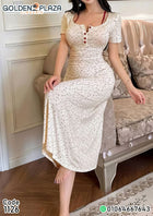 Elegant Maxi Homewear Dress – Women's Comfortable Lounge Dress