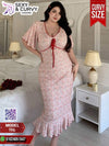 Plus Size Floral Maxi Nightdress – Elegant Women's Homewear
