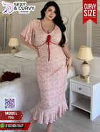 Plus Size Floral Maxi Nightdress – Elegant Women's Homewear