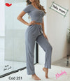 Women's Ribbed Lounge Set – Comfortable Two-Piece Homewear