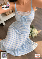 Women's Striped Midi Night Dress