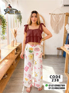 Off Shoulder Pajama Dress Free Size 50-80 KG | Divarouj