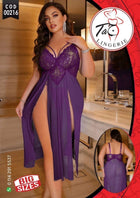 لانجري بنفسجي مقاس كبير كود 00216 | Big Size 85-120 كيلو