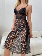 Leopard Lace Slip Dress & Robe Set | طقم ليوبارد دانتيل مع روب