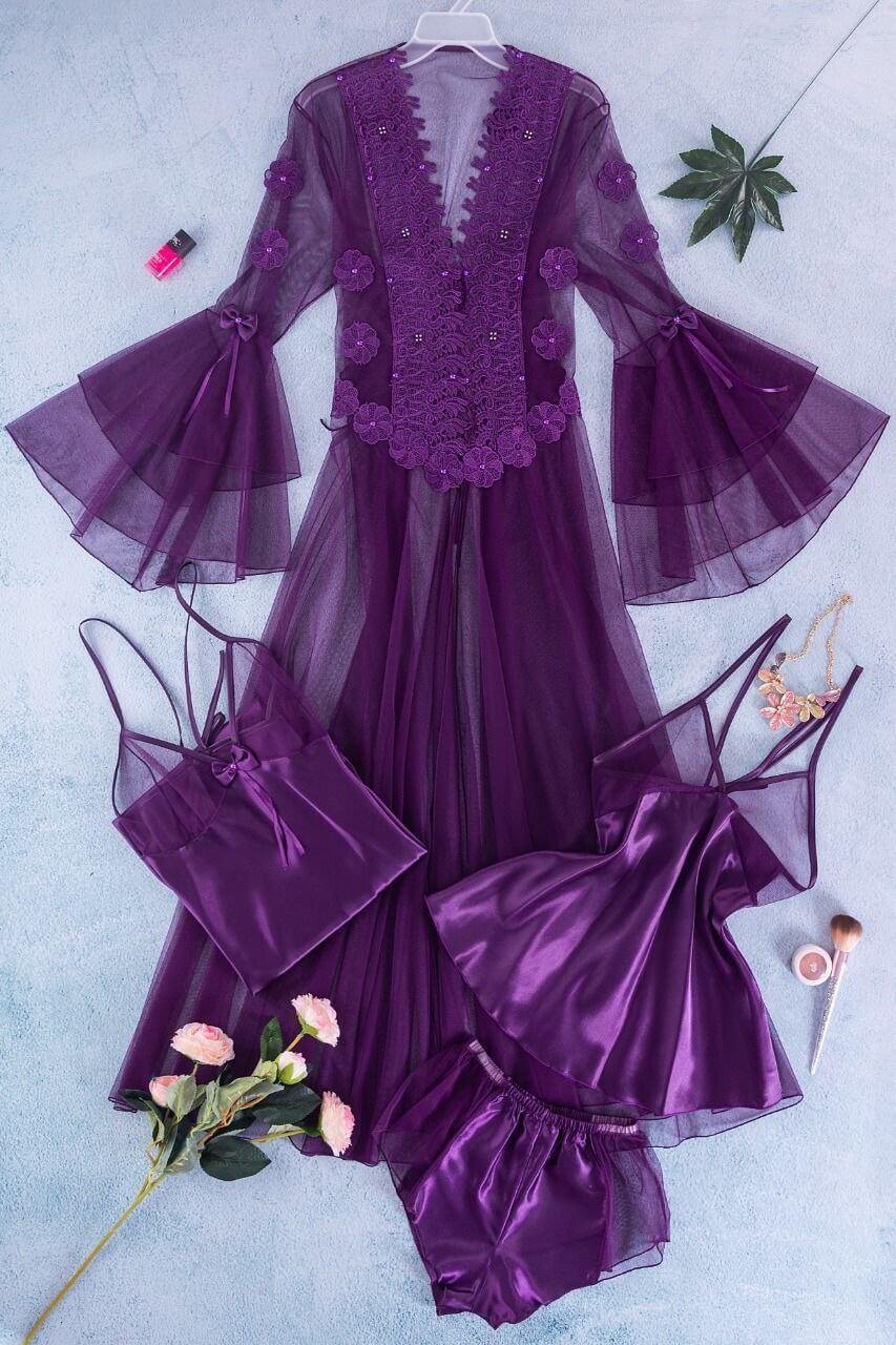 لانجيري طقم طويل 4 قطع كود 22 - Divarouj