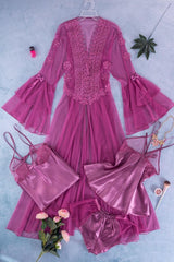 لانجيري طقم طويل 4 قطع كود 22 - Divarouj