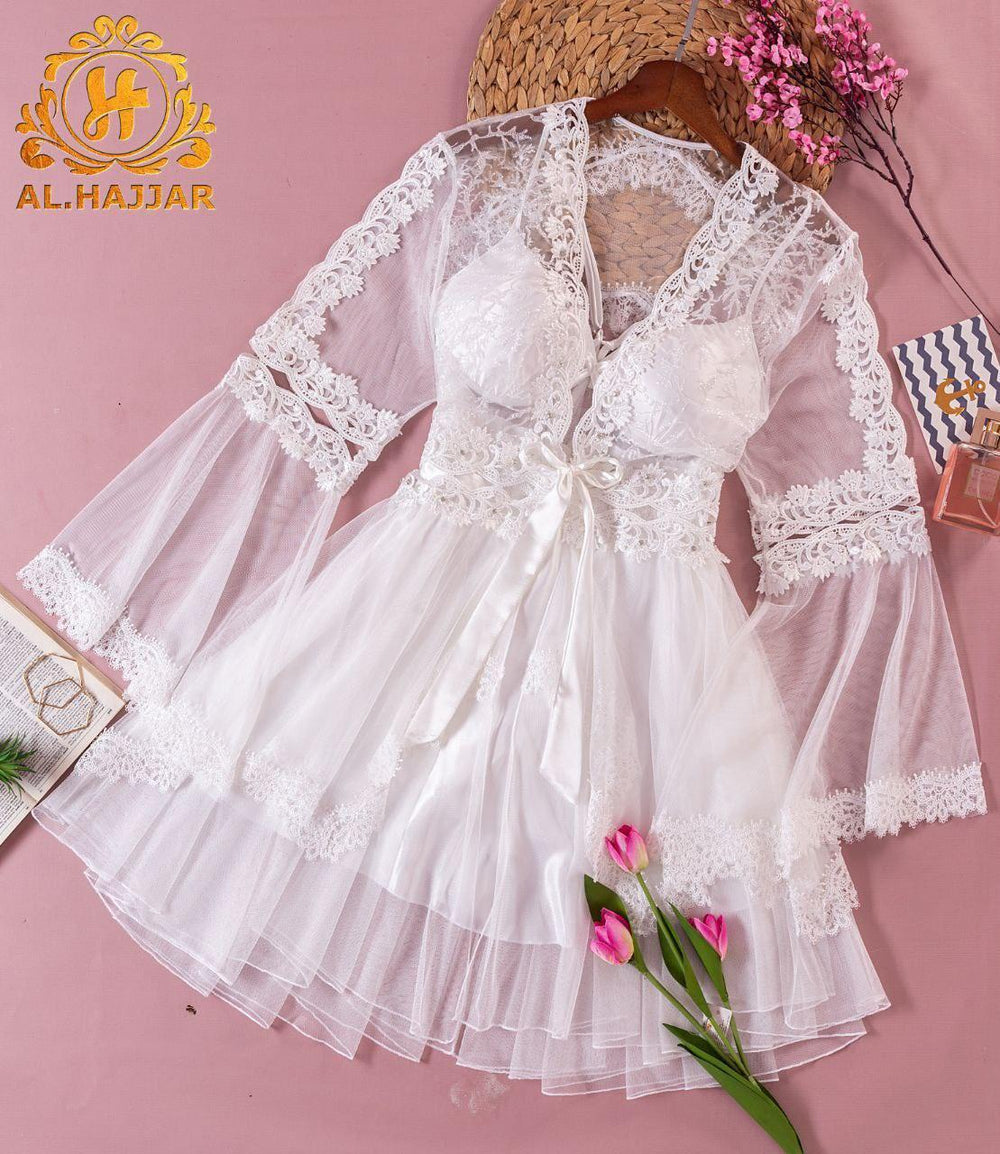 لانجيري طقم قصير بالروب مستورد 22 - Divarouj