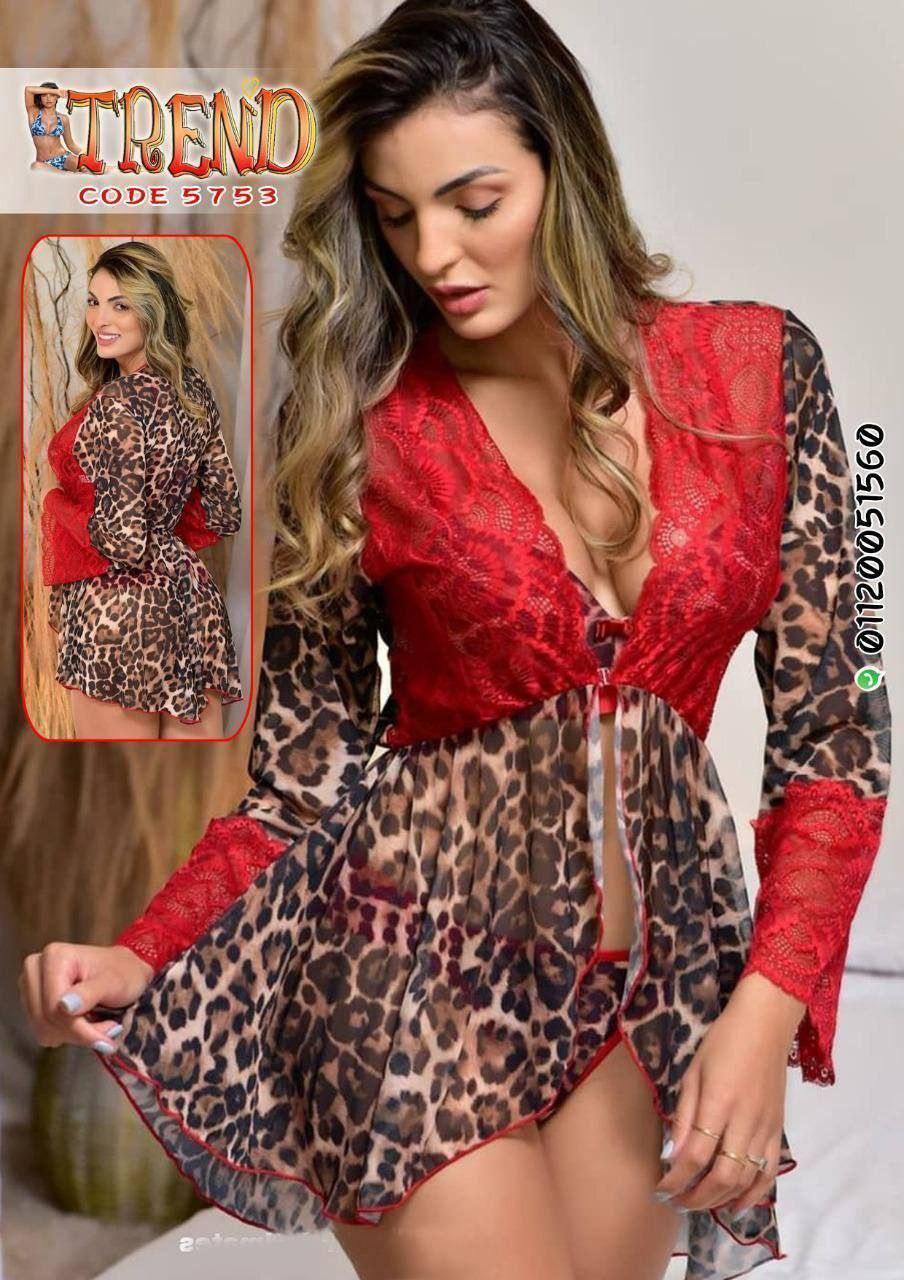 SEXY TIGER BABY DOLL DECORATED WITH RED LACE - Divarouj