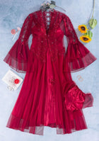 Lingerie On The Wedding Day - 3 Pieces - Long - With Embroidery In The Robe