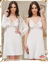 قميص نوم ستان بالروب كود 0047 - Divarouj